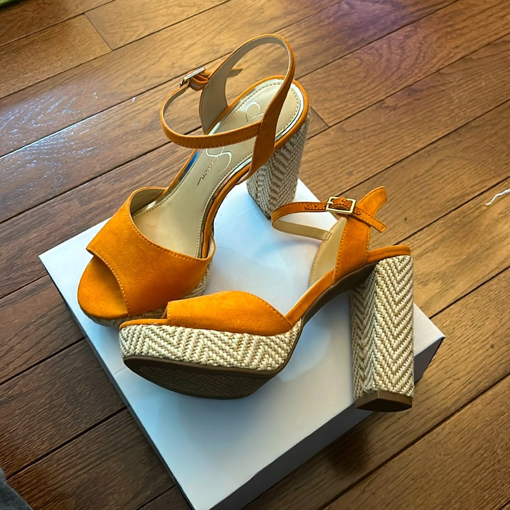 Jessica Simpson Orange Heels